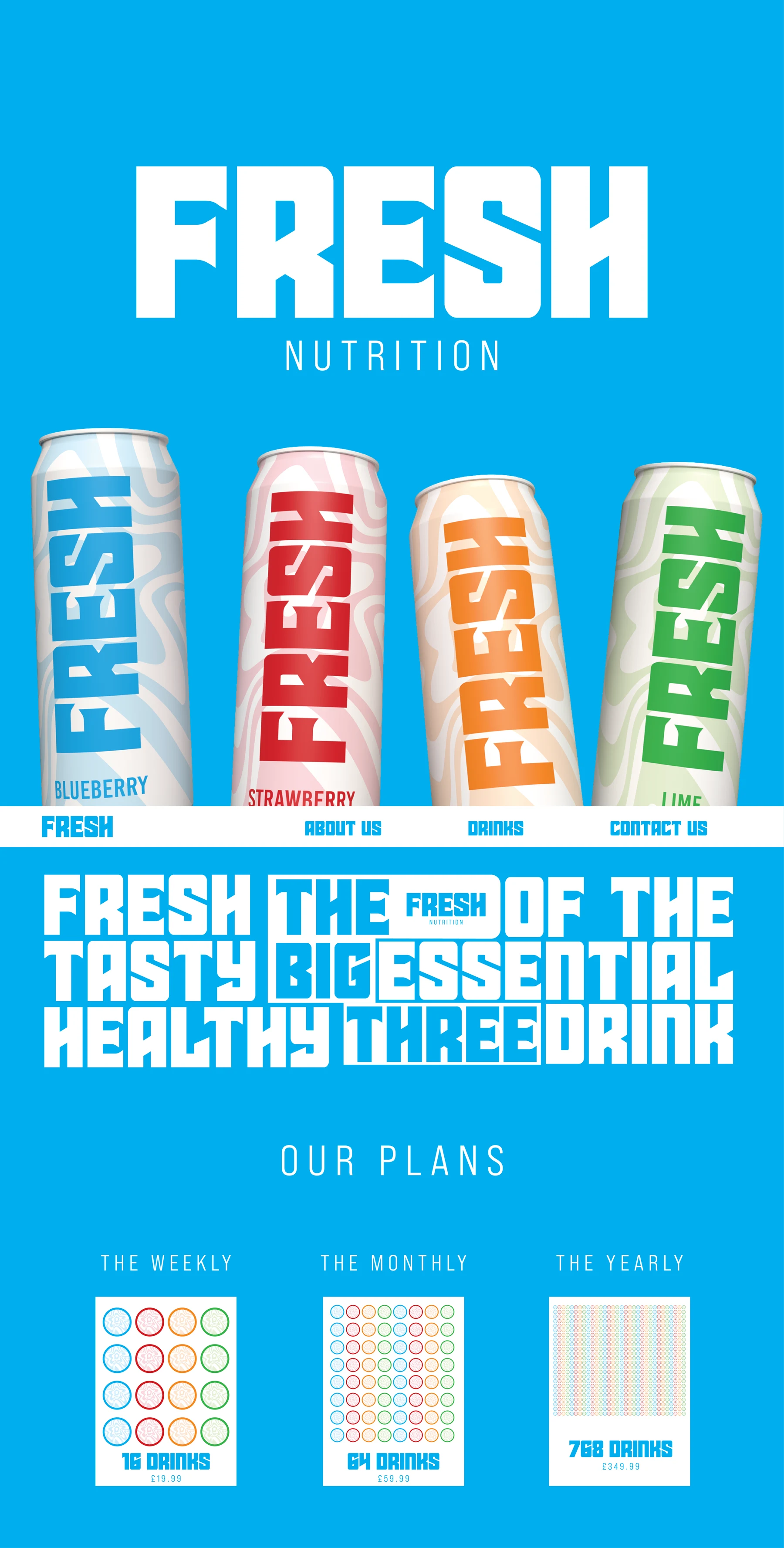 Fresh Nutrition project: logo, can range, website design and subscription plans