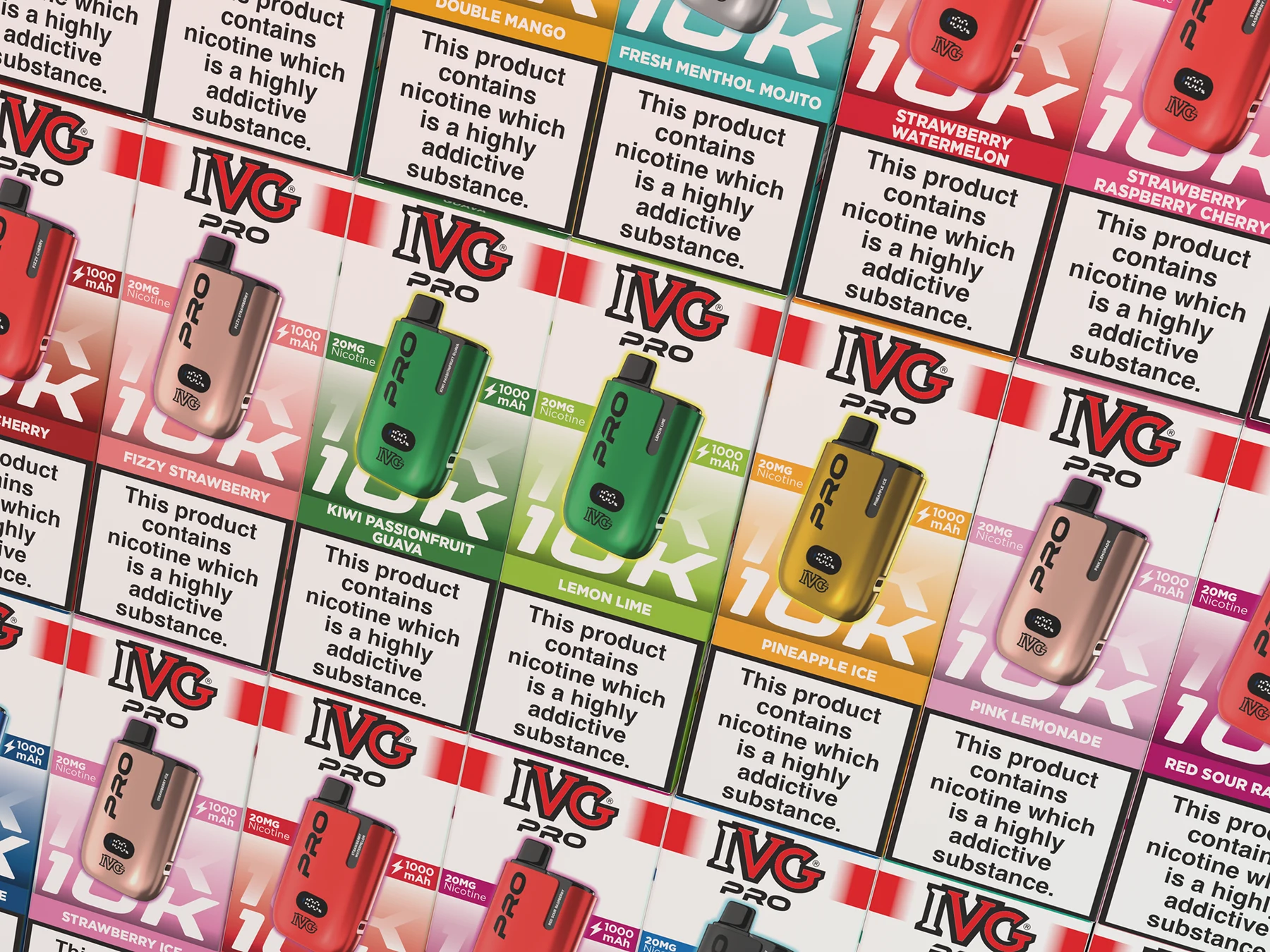 Close-up detail of IVG Pro packaging and devices